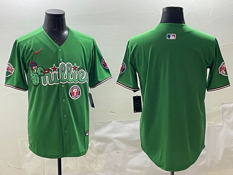 Men Philadelphia Phillies Blank Green Joint Name 2025 Nike MLB Jersey style 4